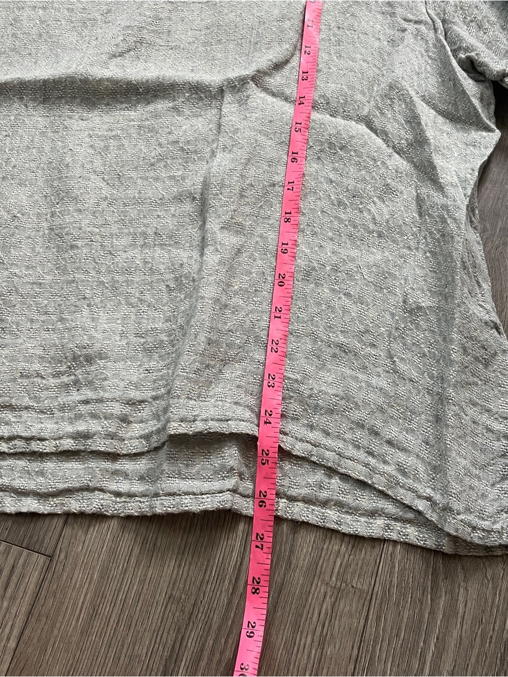Flax 100% Linen Light Gray Green Relaxed Scoop Neck Boho Grandmacore Size Large - Picture 6 of 7